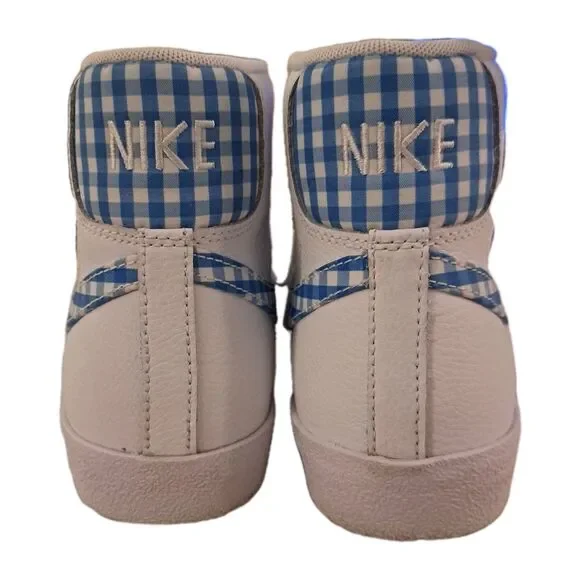 Women’s Size 7.5 - Nike Blazer Mid 77 Blue Gingham FD9163-100 With Box EUC - Picture 4 of 10